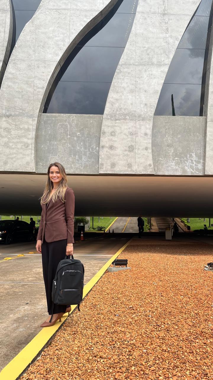Laís Mota no Palácio do Itamaraty, sede do Ministério das Relações Exteriores, em Brasília